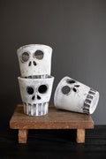Set of Three Halloween Skull Vases