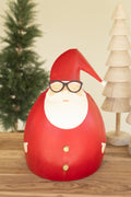 Painted Metal Santa with Glasses