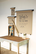 Hanging Note Roll with 4 Brass Finish Clips-22In