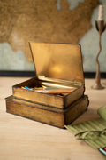 Set of Two Antique Brass Book Boxes