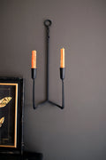 Forged-Iron Double Taper Wall Sconce