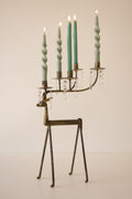 Iron Deer Taper Candelabra Holder with Gems Detail