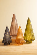 Set of Four Glass Christmas Trees - Multi Color