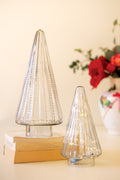 Set of Two Glass Christmas Trees - Clear