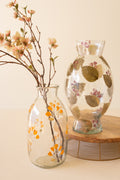 Set of Two Glass Vases with Natural Flowers