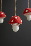 Paper Mache Mushroom Christmas Ornament