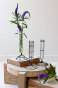 Set of Three Wire-Wrapped Glass Bud Vases