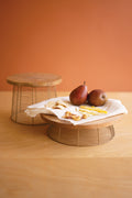 Set of Two Round Mango Wood and Wire Risers