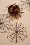 Set of Four Black Wire Spider Web Placemats