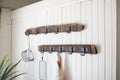 Recycled Wood Coat Rack with Five Wire Hooks