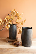 Set of Two Hammered Iron Buckets with Handles