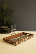 Recycled Wooden Tray with Painting Detail