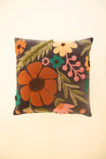 Velvet Embroidery Pillow - Flowers #2