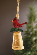 Christmas Bell with Panted Red Bird