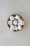 Bag of Fifteen Dried Miniature Faux Pumpkins - White