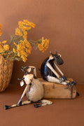 Set of Two Recycled Iron Yoga Cows