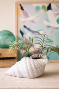 Terracotta Conch Shell Planter - White Glaze