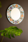 Round Mosaic Tile Framed Mirror