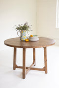 Roiund Recycled Pine Dining Table - 48"Dx31"T