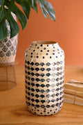 Spun Bamboo Vase with Capiz Shell Detail #1