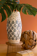 Spun Bamboo Vase with Capiz Shell Detail #2