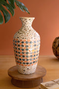 Spun Bamboo Vase with Capiz Shell Detail #3