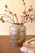 Spun Bamboo Vase with Capiz Shell Detail #9