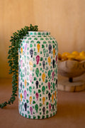 Spun Bamboo Vase with Capiz Shell Detail #11