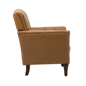 Elijah Genuine Leather Armchair in Camel