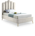 Lambert Velvet Upholstered Twin Bed