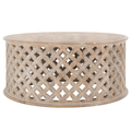Kaydix Round Coffee Table in Whitewash