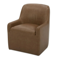 Maisie Rolling Dining Chair Tan Leather