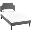 Laura Fabric Twin Platform Bed with Squared Tapered Legs