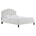 Daisy Tapered Wood Leg Performance Velvet Queen Platform Bed