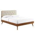 Bridgette Wood Queen Platform Bed With Splayed Legs