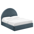 Solana Arched Performance Velvet Queen Platform Bed