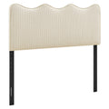 Athena Striped Fabric Upholstered Queen Size Headboard