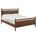 Leni Full Size Vegan Leather and Wood Platform Bed Frame
