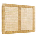 Sandy Wall Mounted Wood and Rattan Twin Size Headboard
