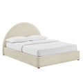 Resort Queen Arched Upholstered Fabric Storage Platform Bed Frame