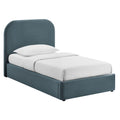 Keynote Twin Performance Velvet Storage Platform Bed Frame