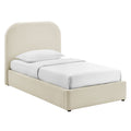 Keynote Twin Fabric Upholstered Storage Platform Bed Frame