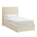 Pemberly Linen Blend Slipcovered Twin Size Storage Bed