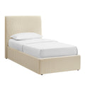 Pemberly Striped Fabric Slipcovered Twin Size Storage Bed