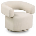 Montclair Linen Textured Fabric Upholstered Swivel Accent Chair