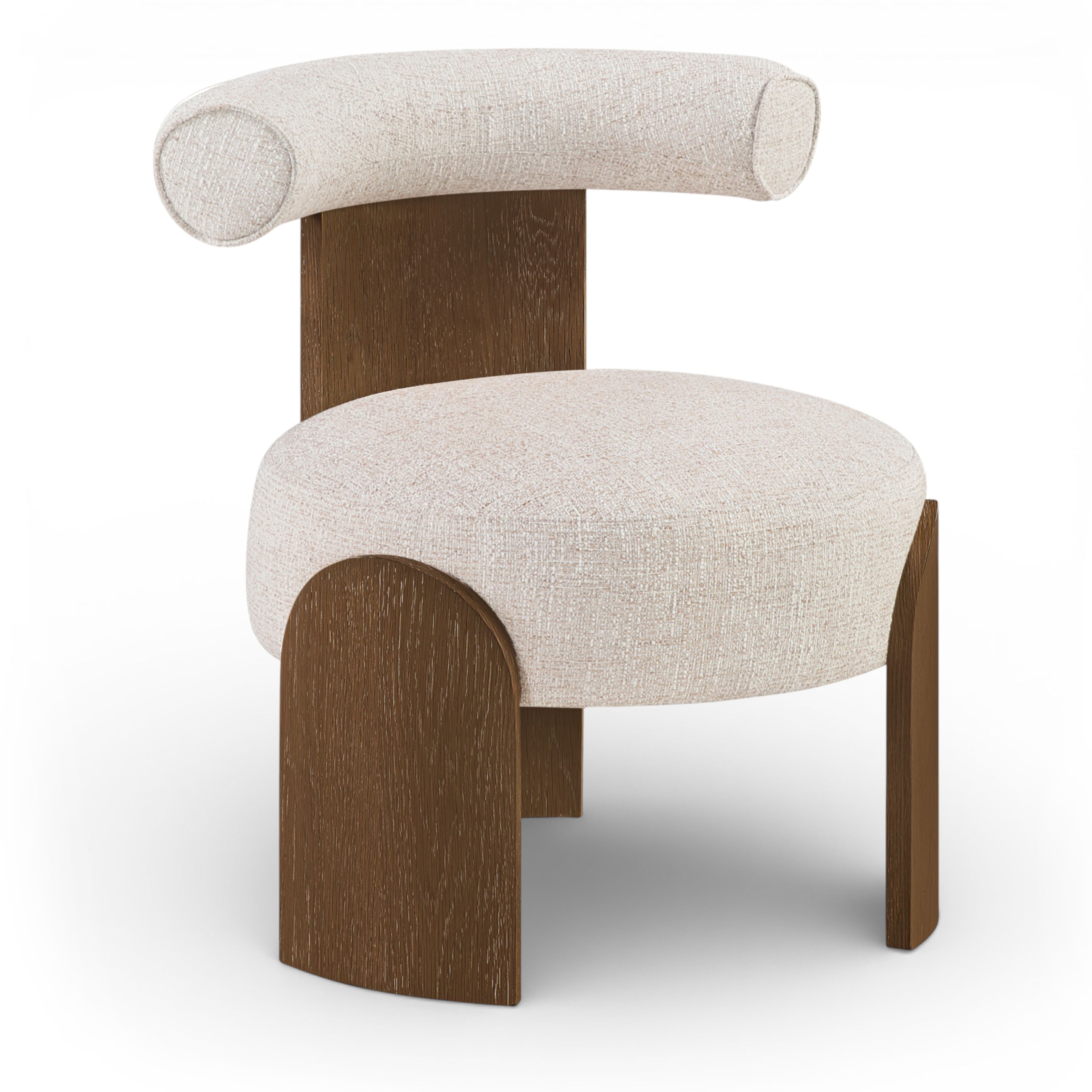 Carlotta Linen Textured Fabric Upholstered Accent Chair