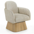 Lucerne Linen Textured Fabric Upholstered Swivel Accent Chair