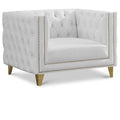 Lyra White Vegan Leather Upholstered Chair
