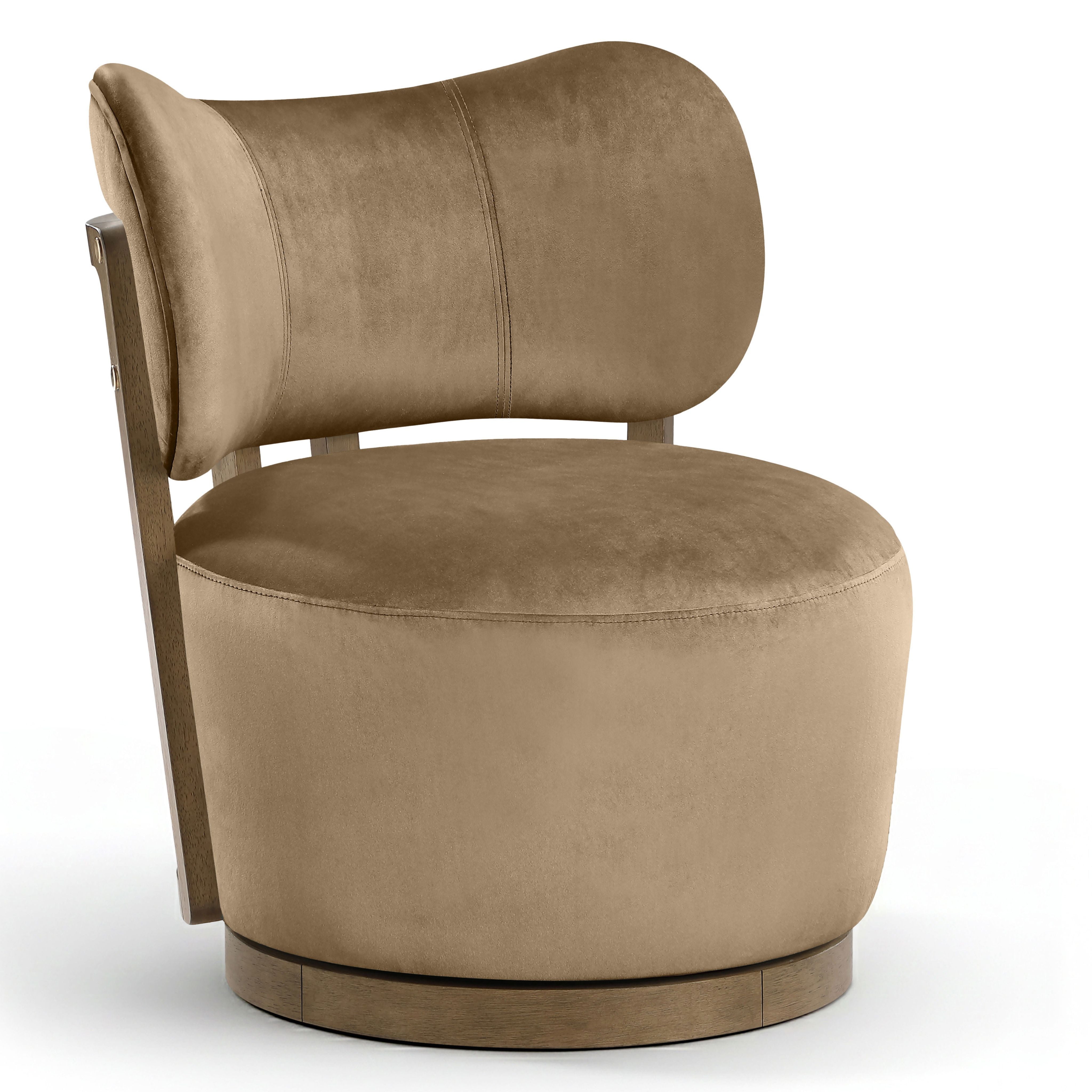Emilia Velvet Upholstered Swivel Accent Chair