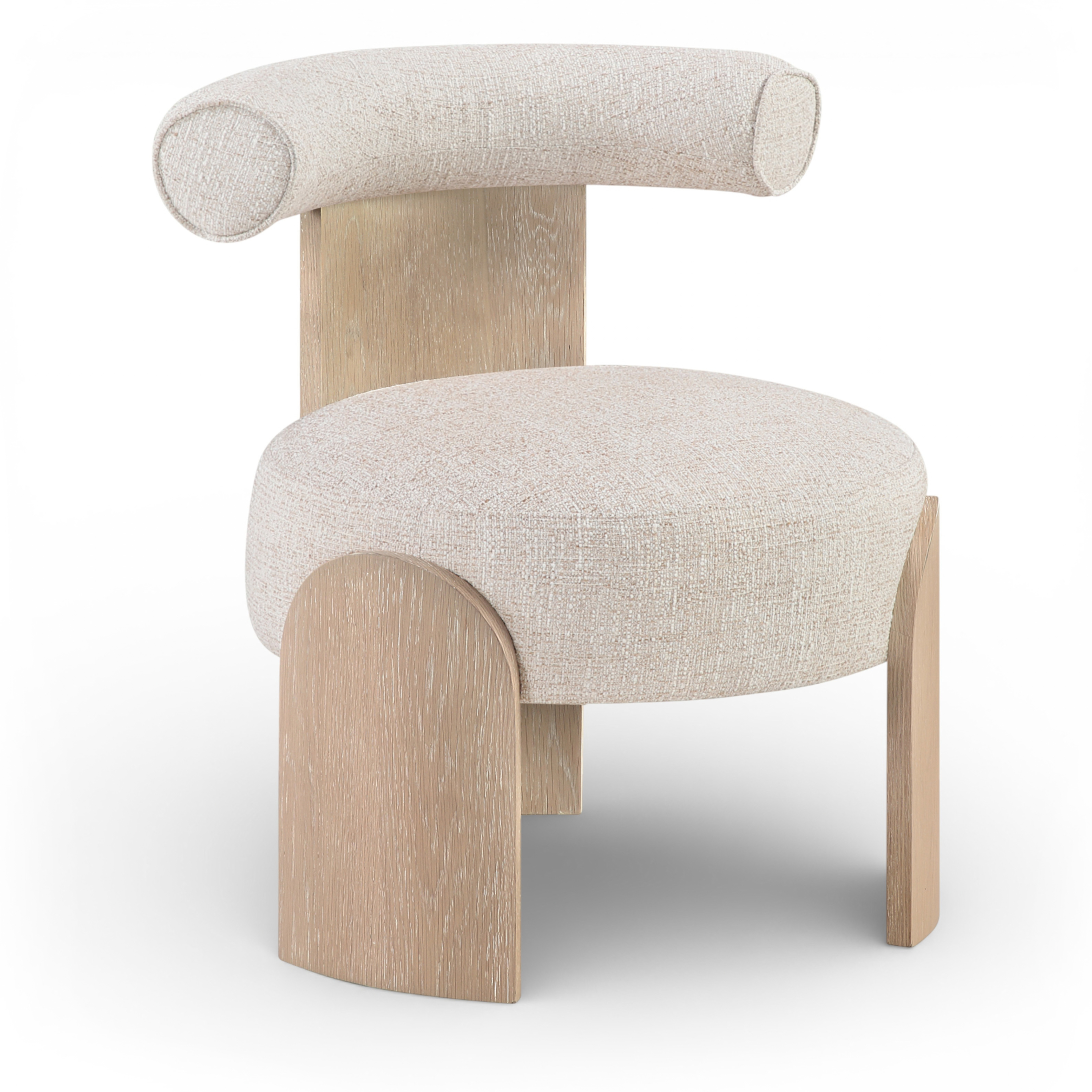 Carlotta Linen Textured Fabric Upholstered Accent Chair